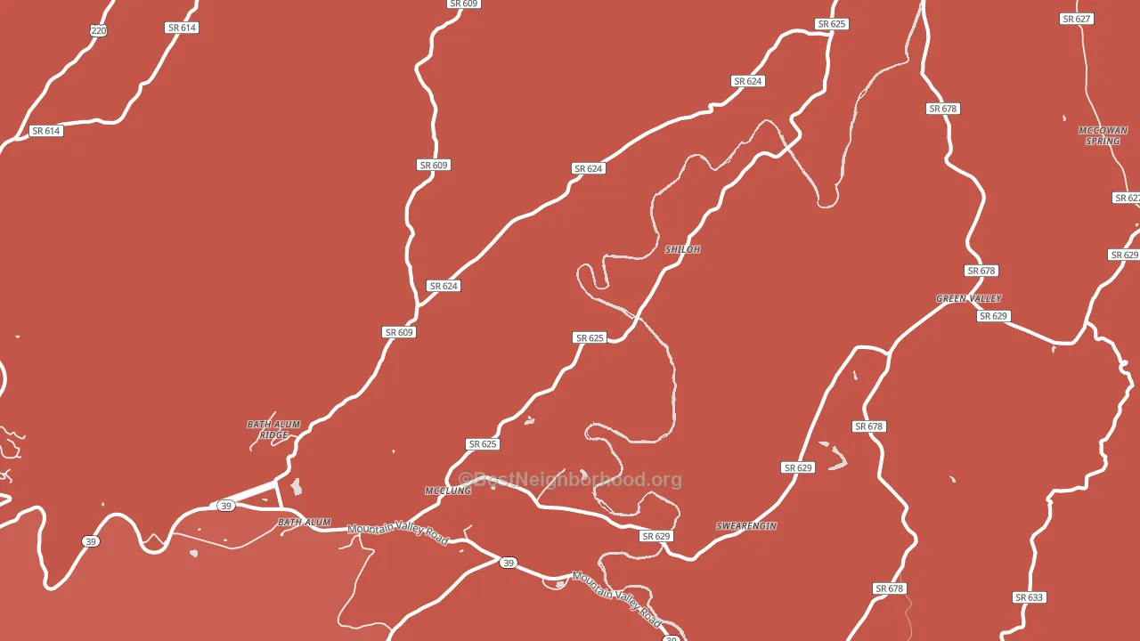 McClung, VA block-group political-lean map