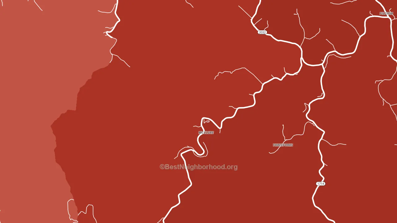 McClure, KY block-group political-lean map