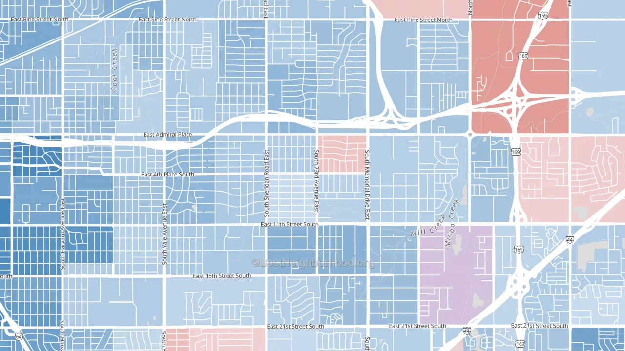 McClure Park, Tulsa, OK block-group political-lean map
