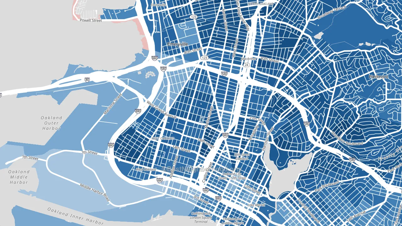 McClymonds, Oakland, CA block-group political-lean map
