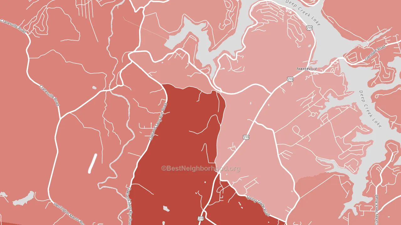 McComas Beach, MD block-group political-lean map