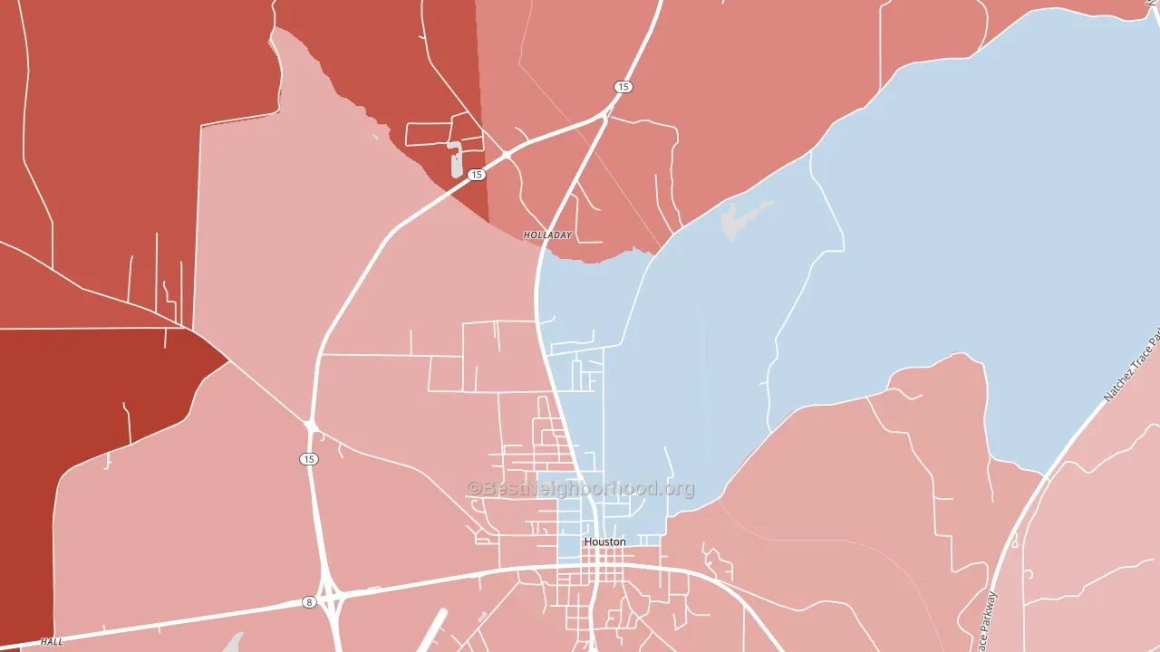 McCondy, MS block-group political-lean map