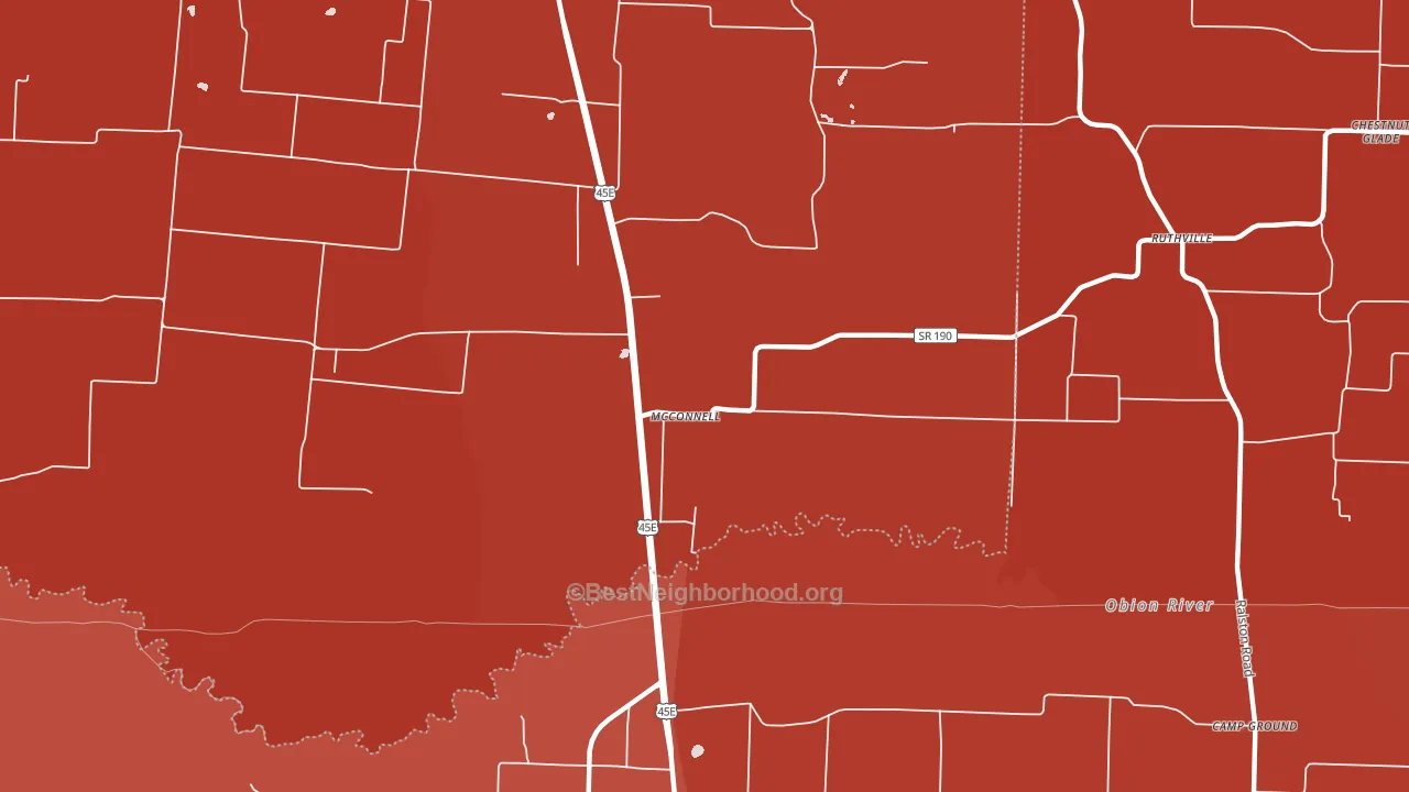 McConnell, TN block-group political-lean map