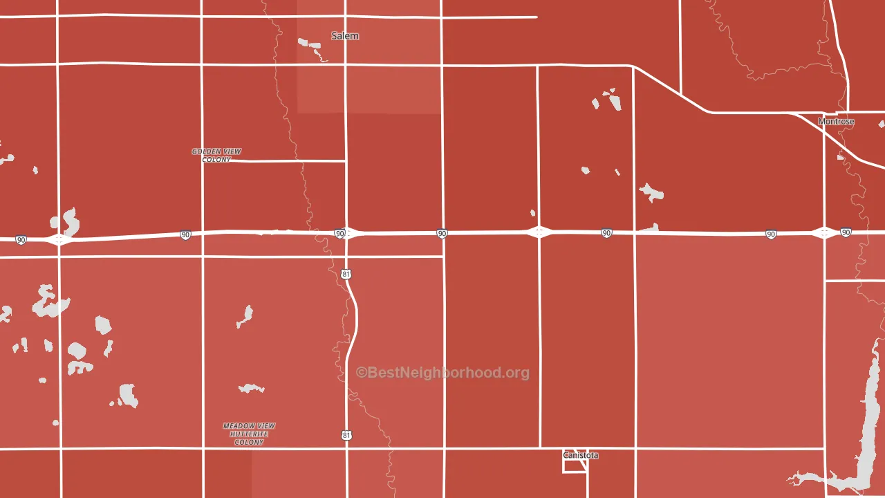 McCook County, SD block-group political-lean map