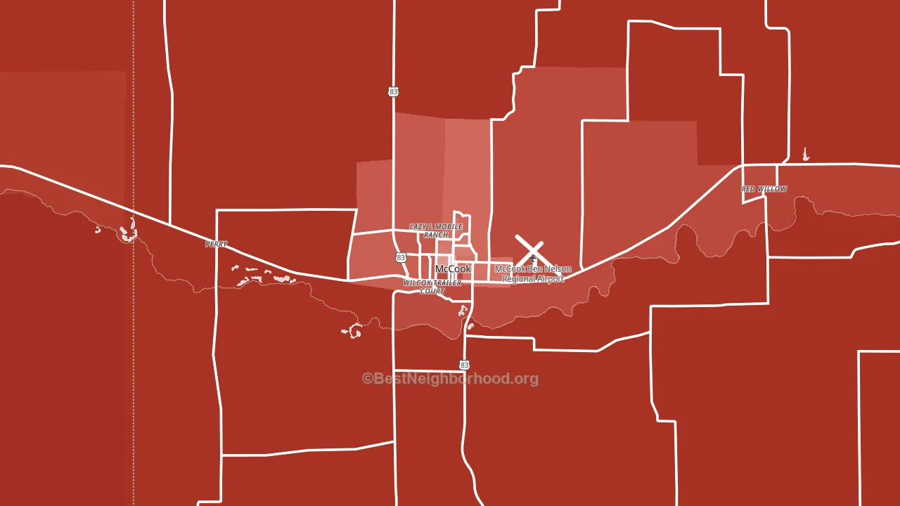 McCook, NE block-group political-lean map