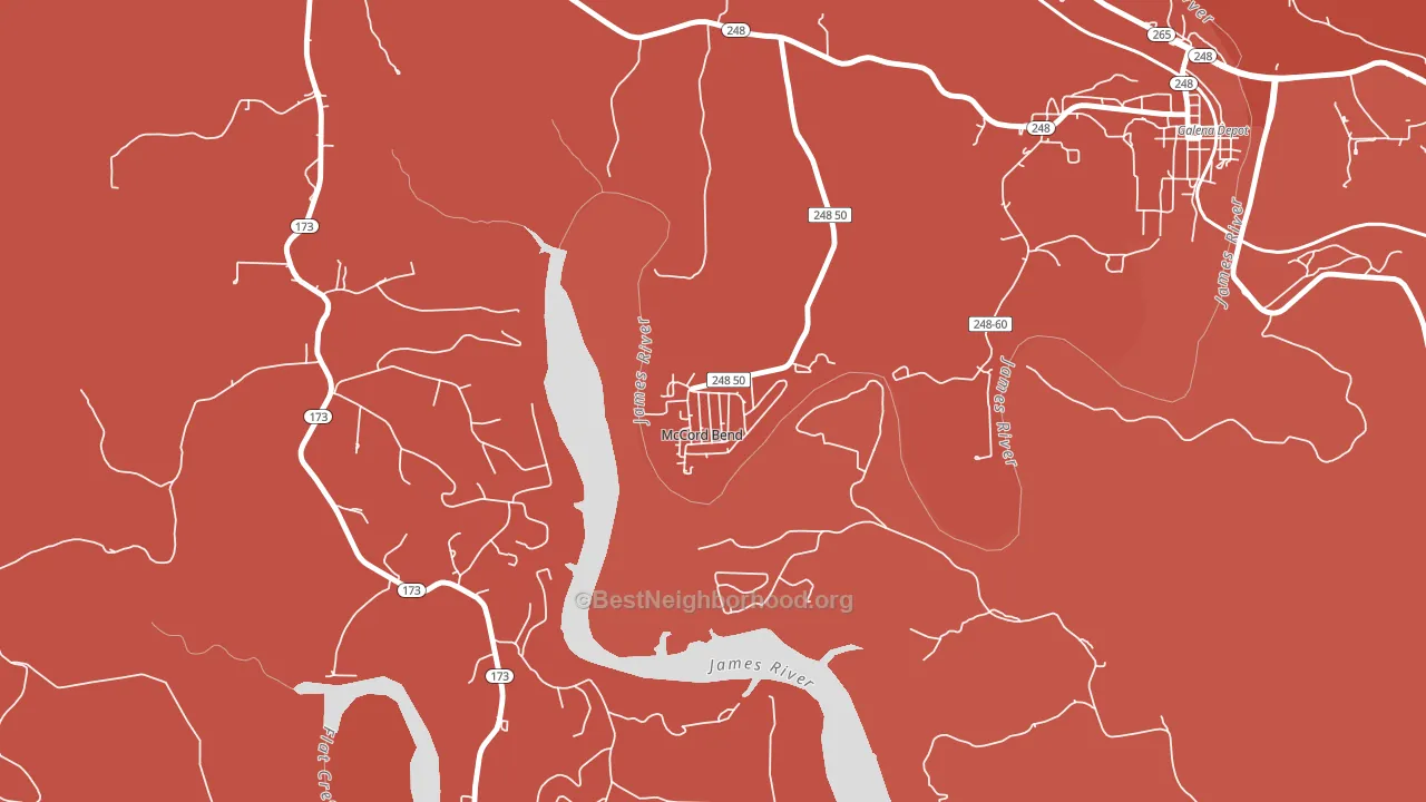 McCord Bend, MO block-group political-lean map