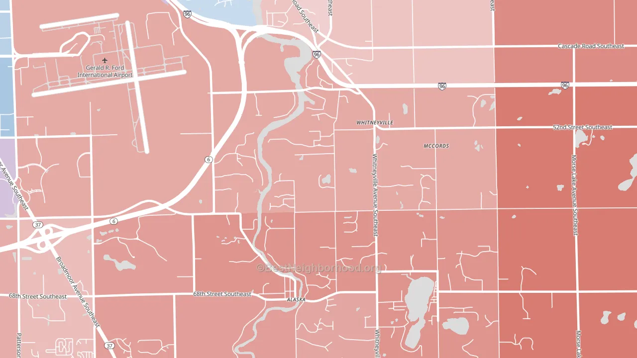 McCords, MI block-group political-lean map