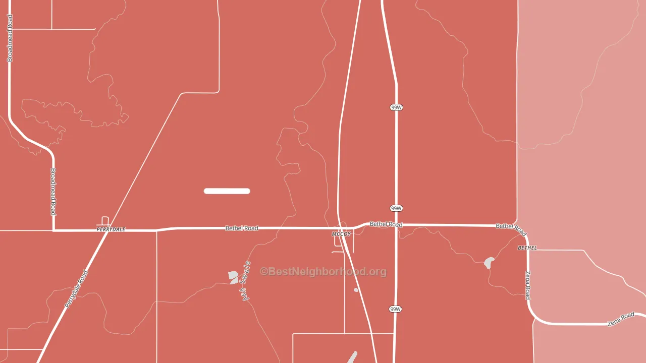 McCoy, OR block-group political-lean map
