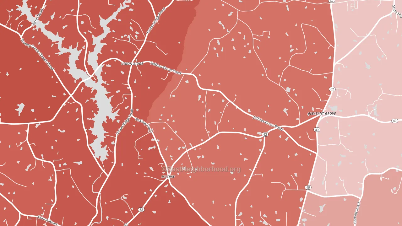 McCray, NC block-group political-lean map