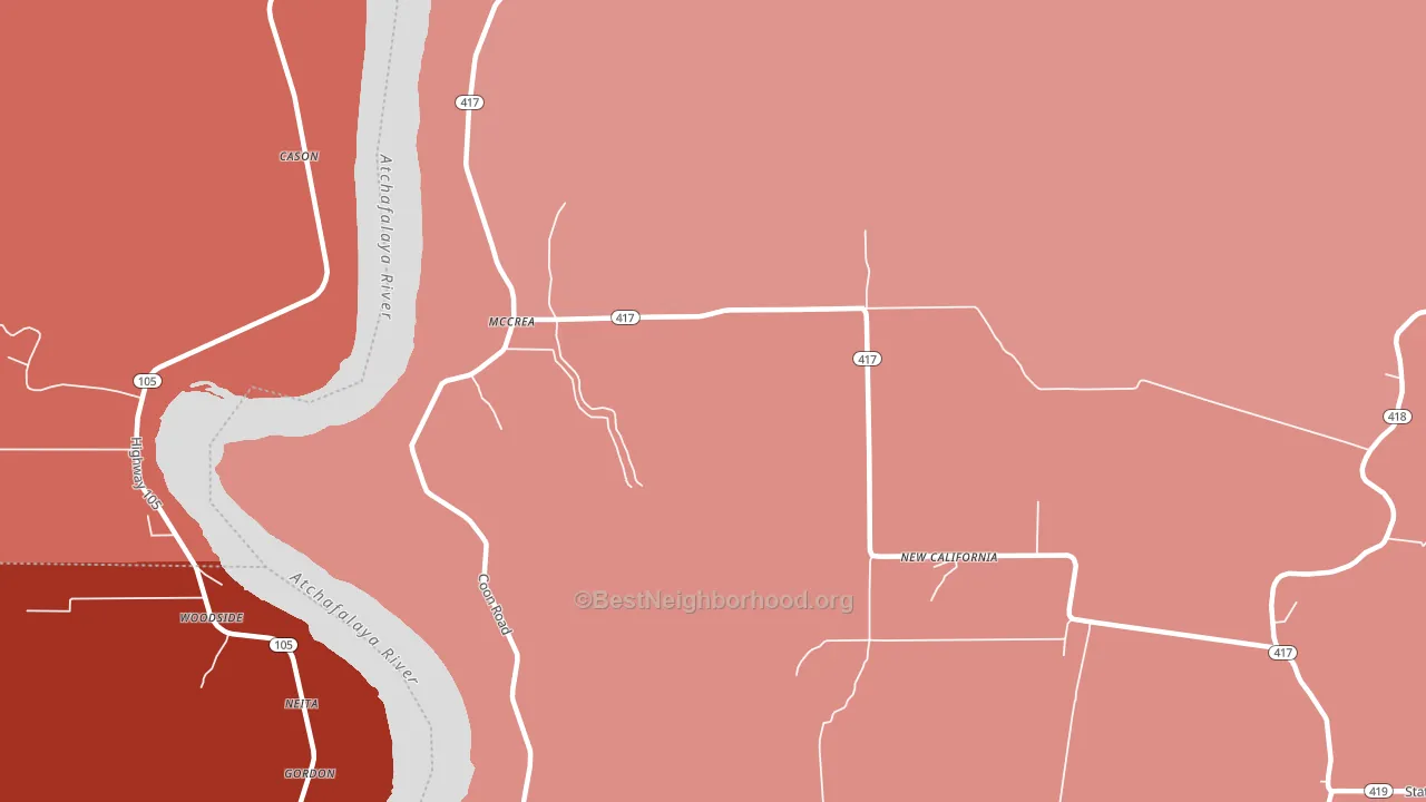 McCrea, LA block-group political-lean map