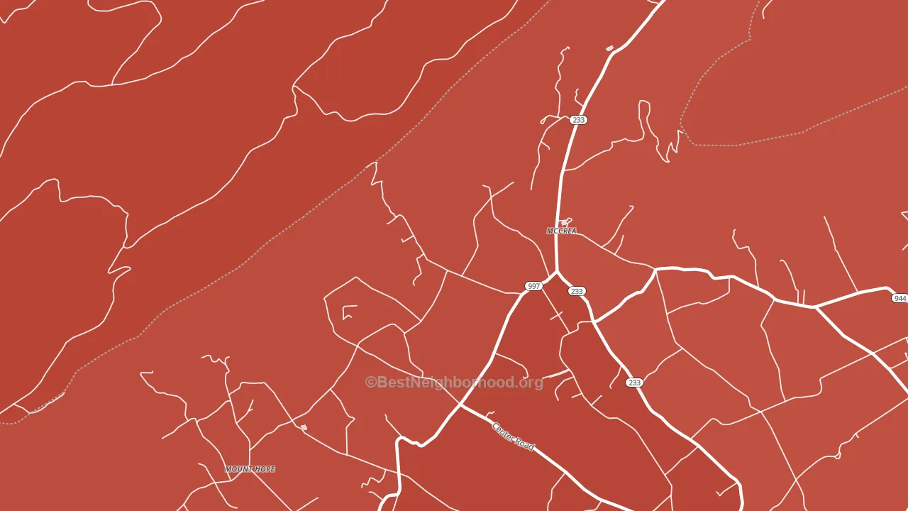 McCrea, PA block-group political-lean map