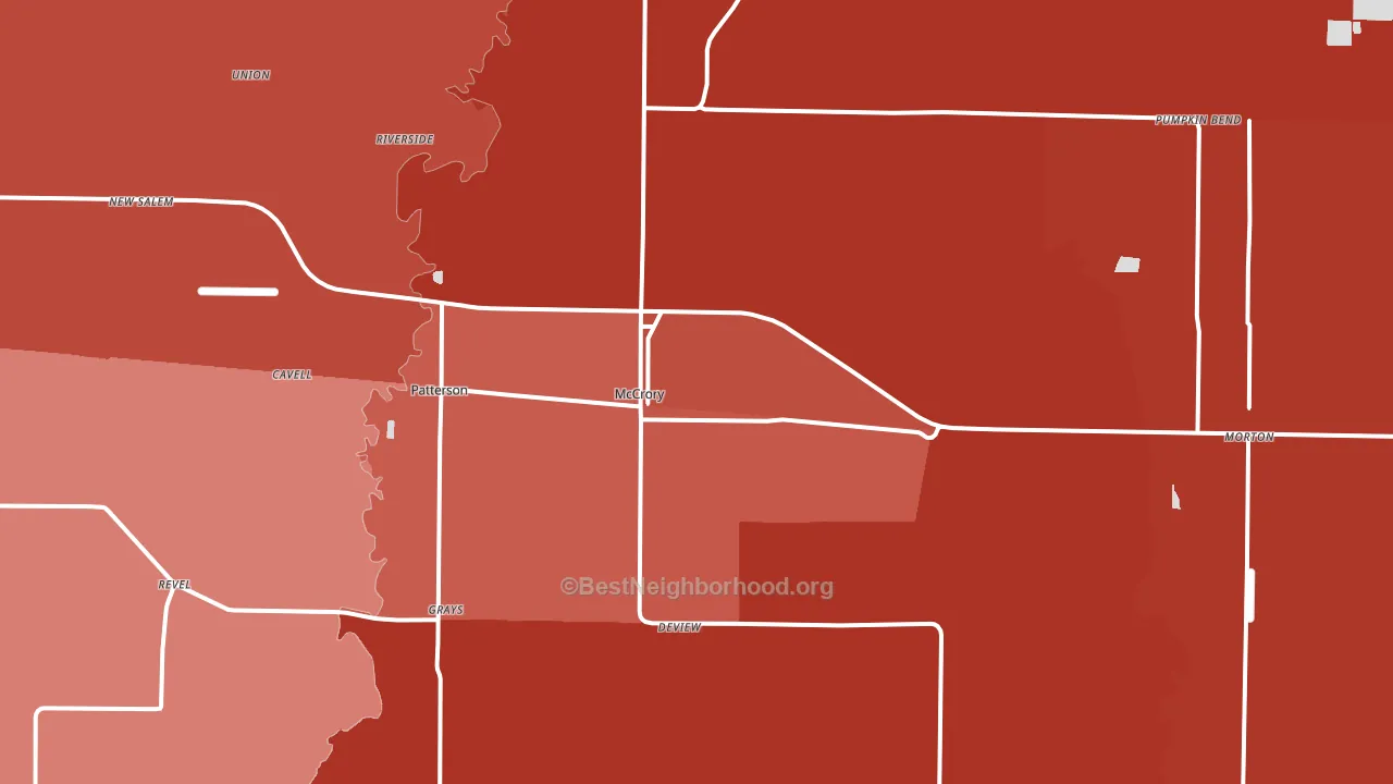 McCrory, AR block-group political-lean map