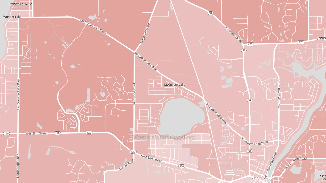 McCullom Lake, IL block-group political-lean map
