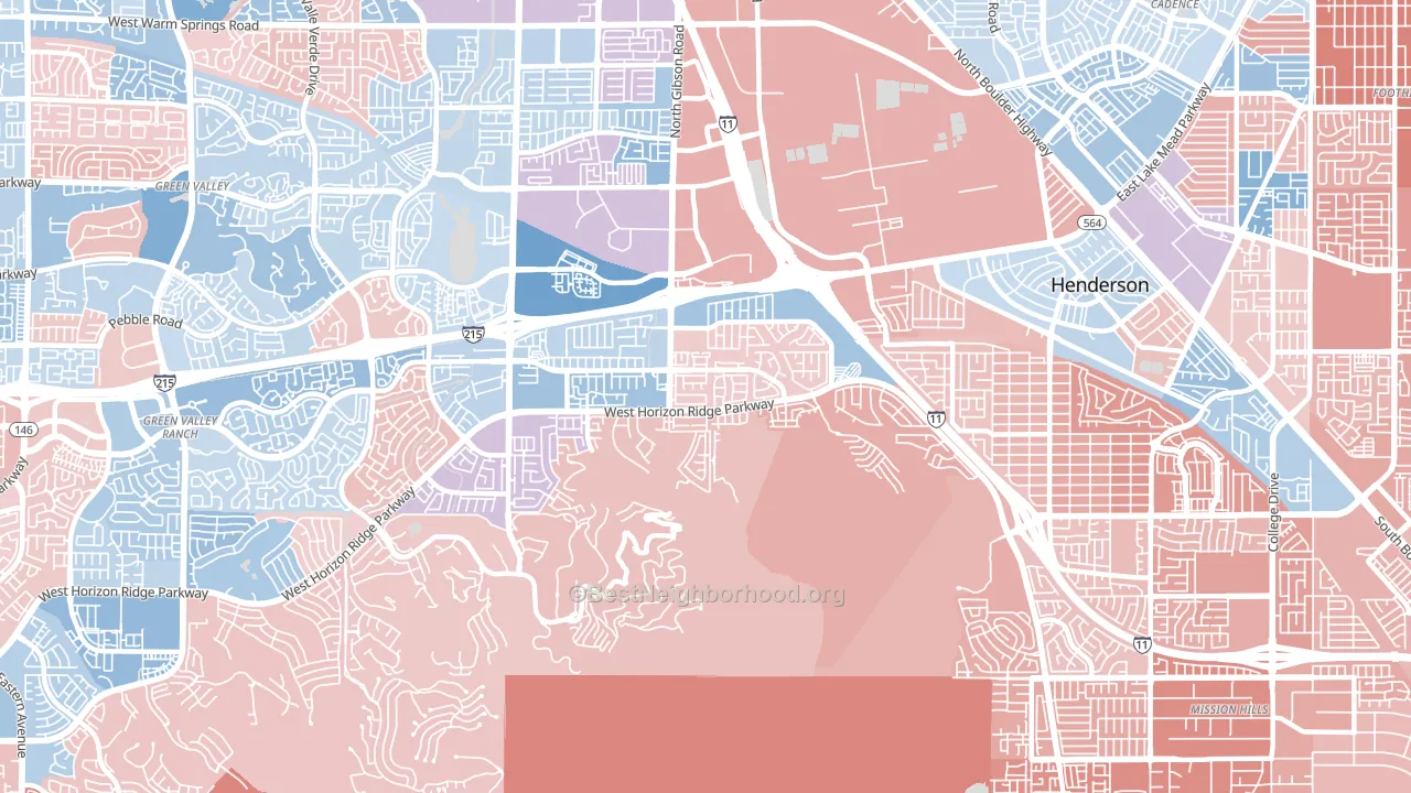 McCullough Hills, Henderson, NV block-group political-lean map