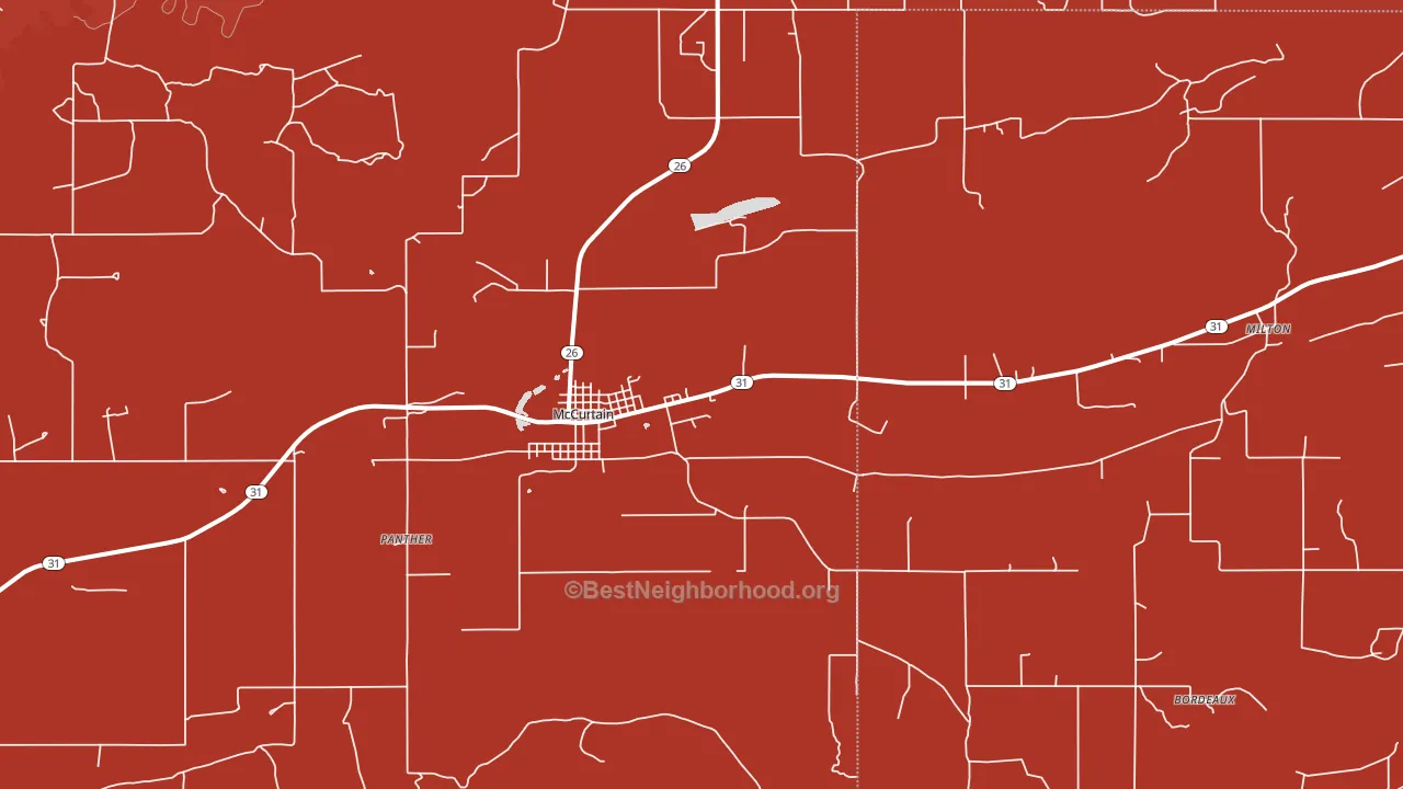 Mccurtain, OK block-group political-lean map