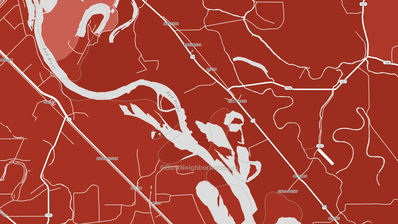 McDade, LA block-group political-lean map