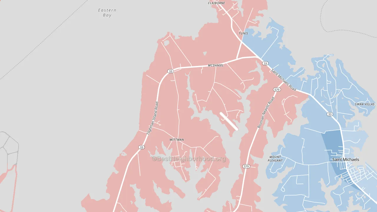 Mcdaniel, MD block-group political-lean map