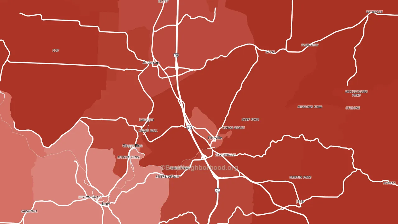 McDonald County, MO block-group political-lean map