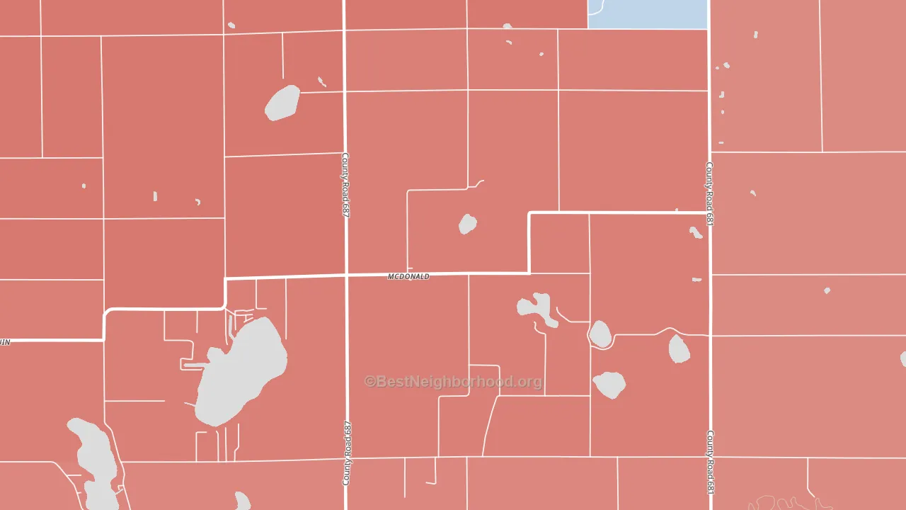 McDonald, MI block-group political-lean map