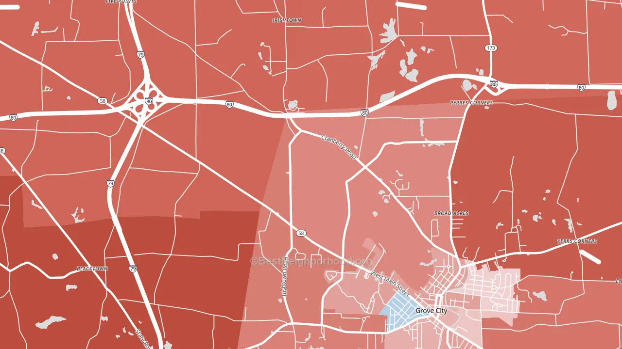 McDowell Corners, PA block-group political-lean map