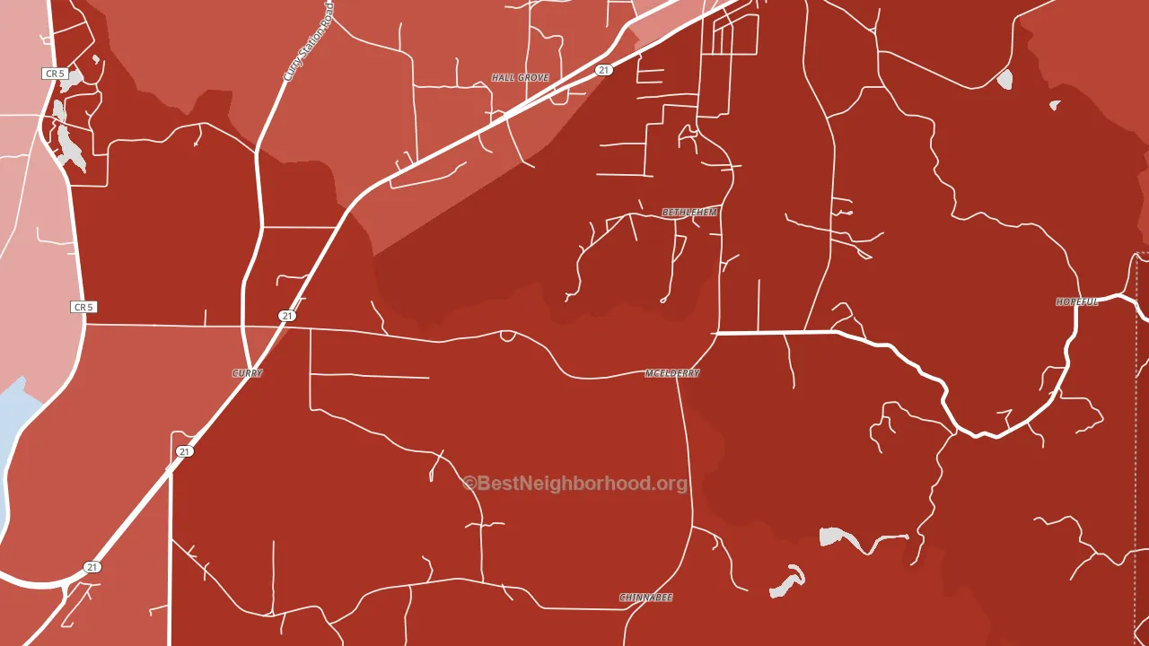 McElderry, AL block-group political-lean map