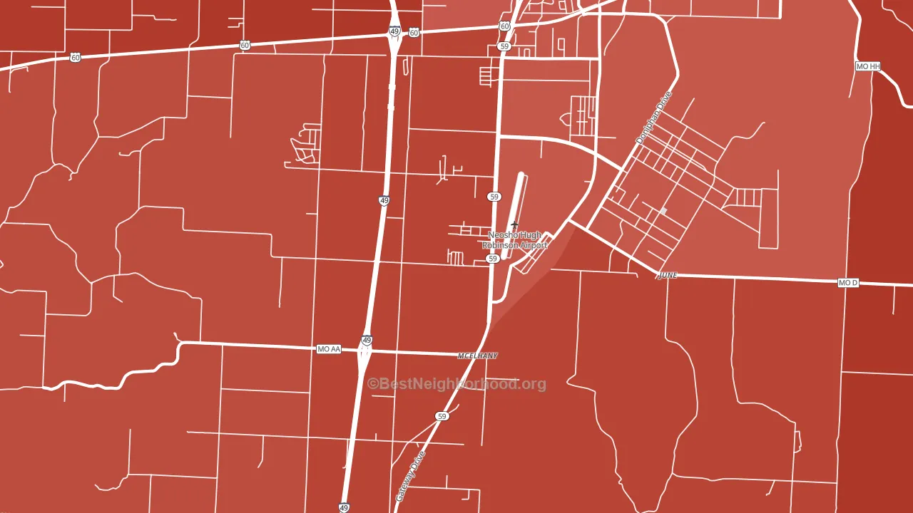 McElhany, MO block-group political-lean map
