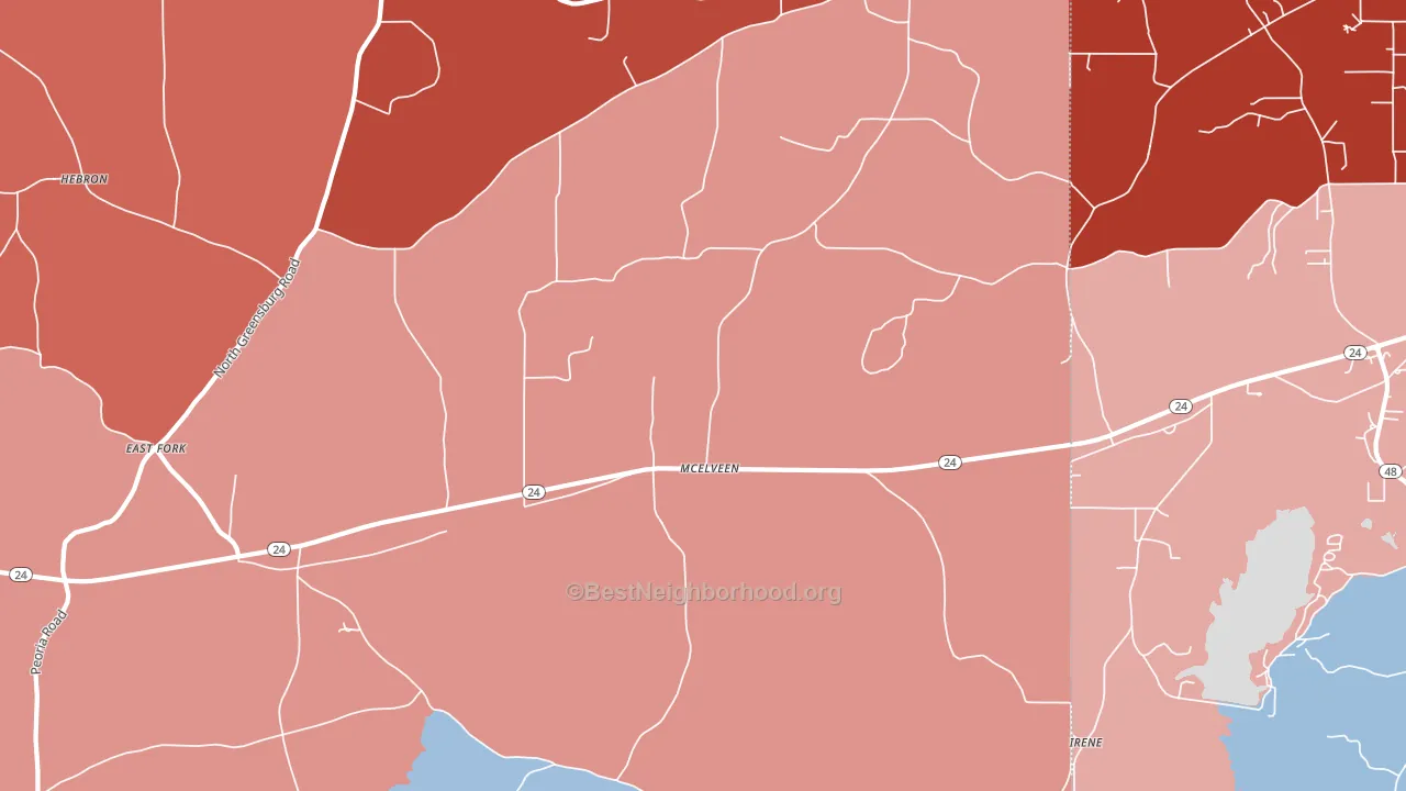 McElveen, MS block-group political-lean map