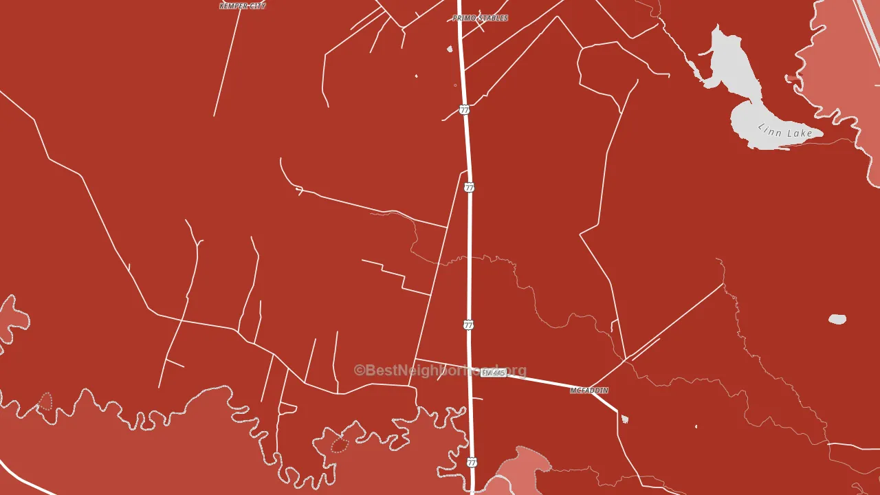 Mcfaddin, TX block-group political-lean map