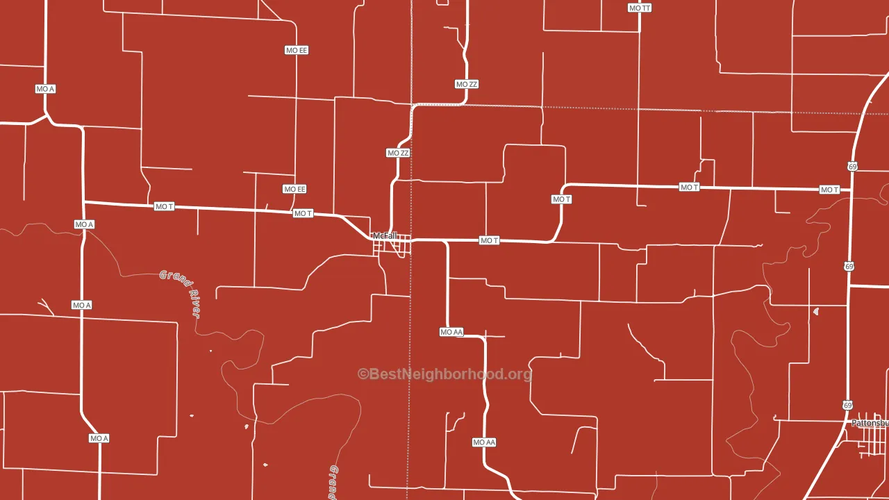 McFall, MO block-group political-lean map