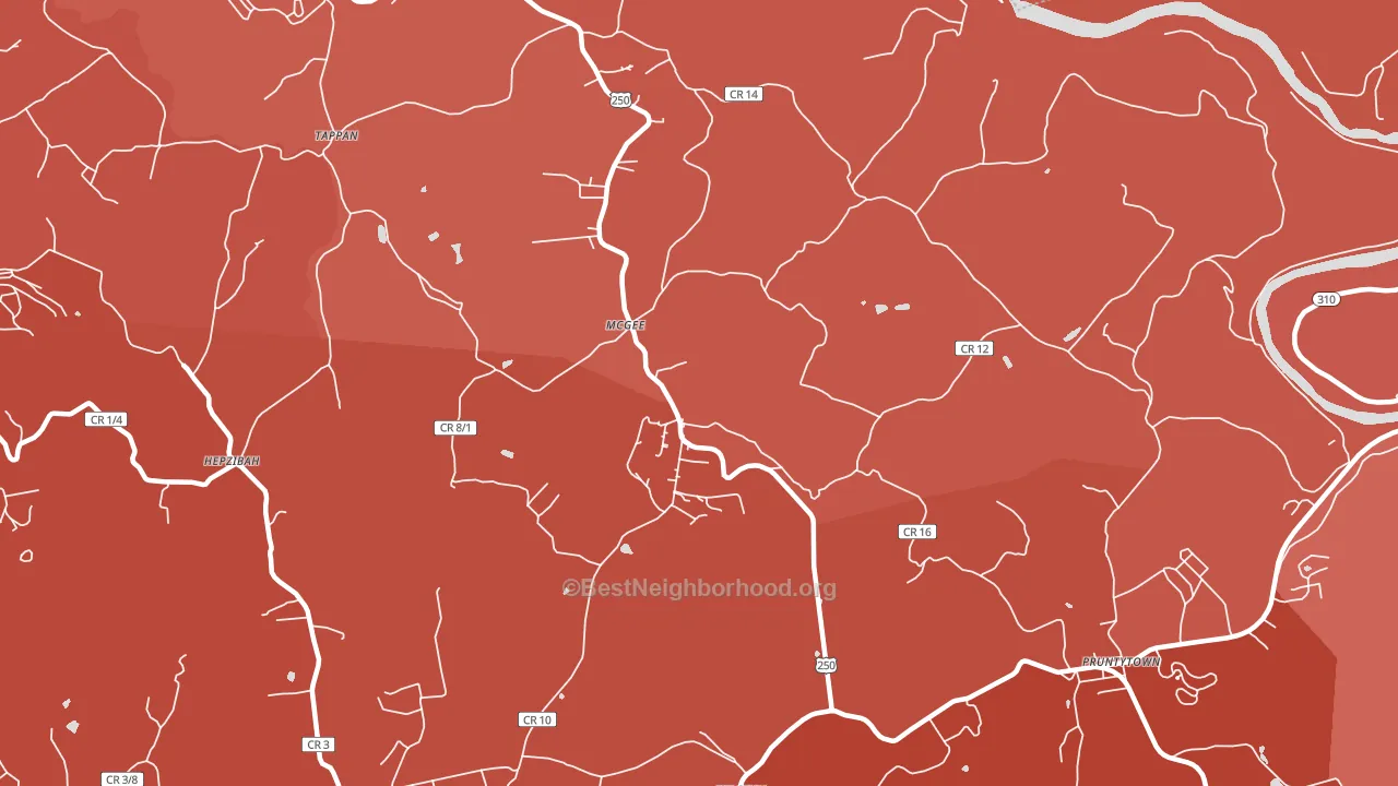 McGee, WV block-group political-lean map