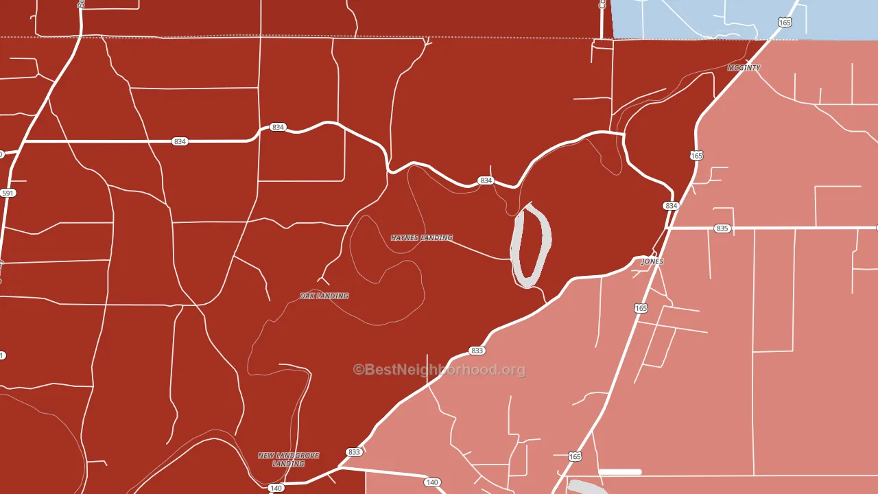 McGinty, LA block-group political-lean map