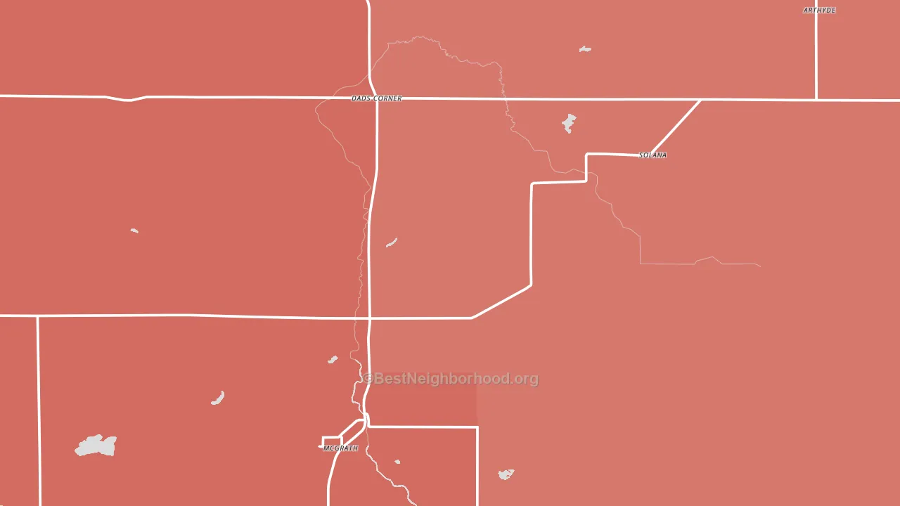 McGrath, MN block-group political-lean map