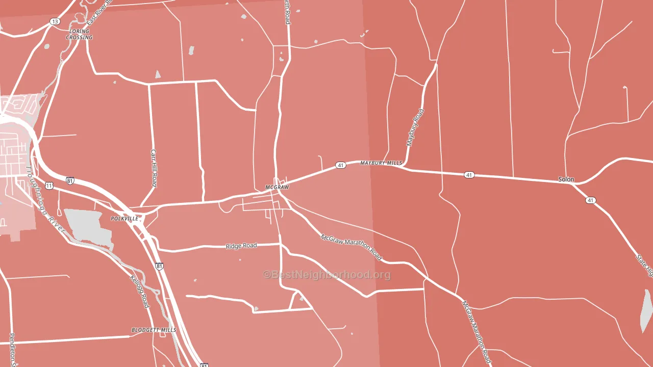McGraw, NY block-group political-lean map