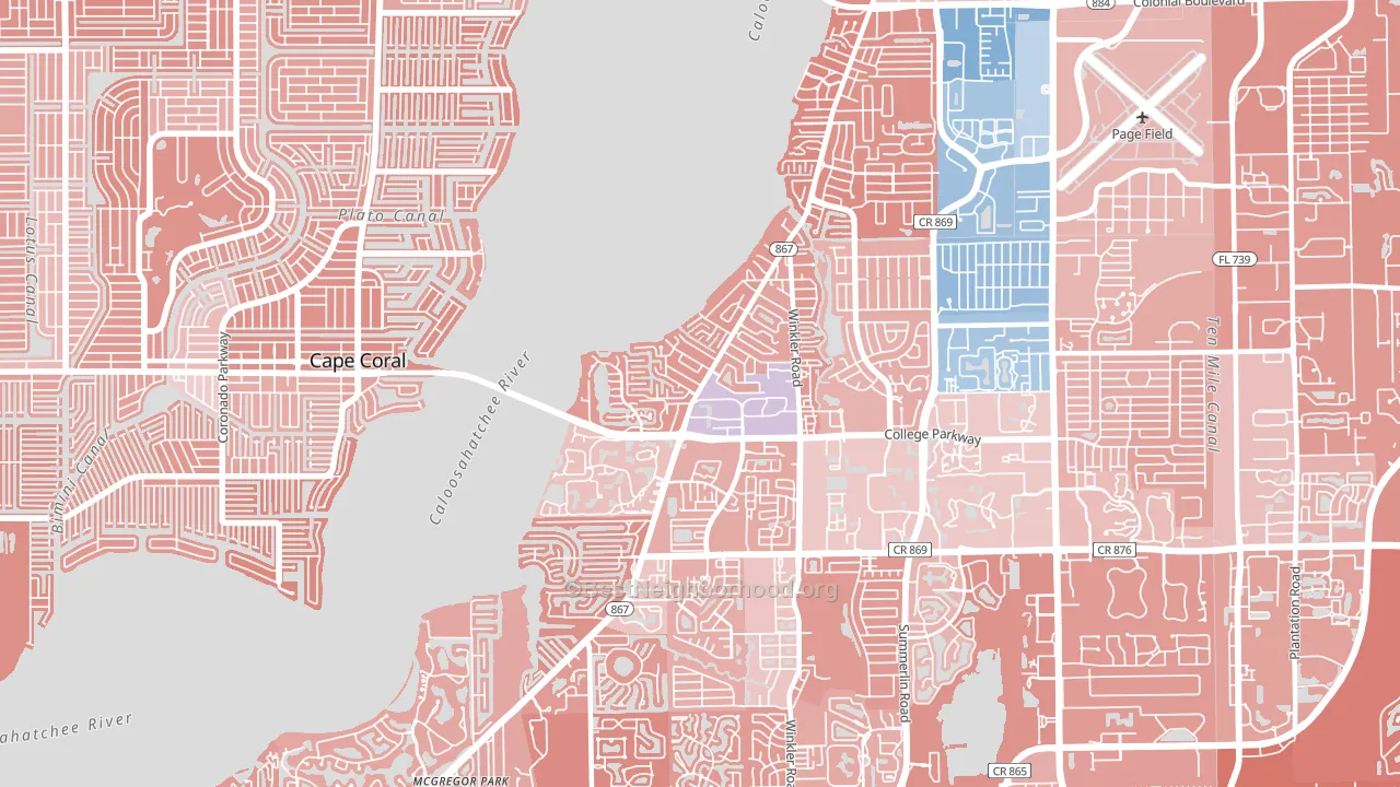 McGregor, FL block-group political-lean map