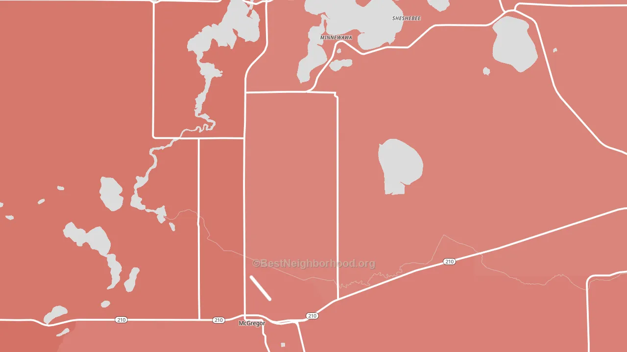 McGregor, MN block-group political-lean map