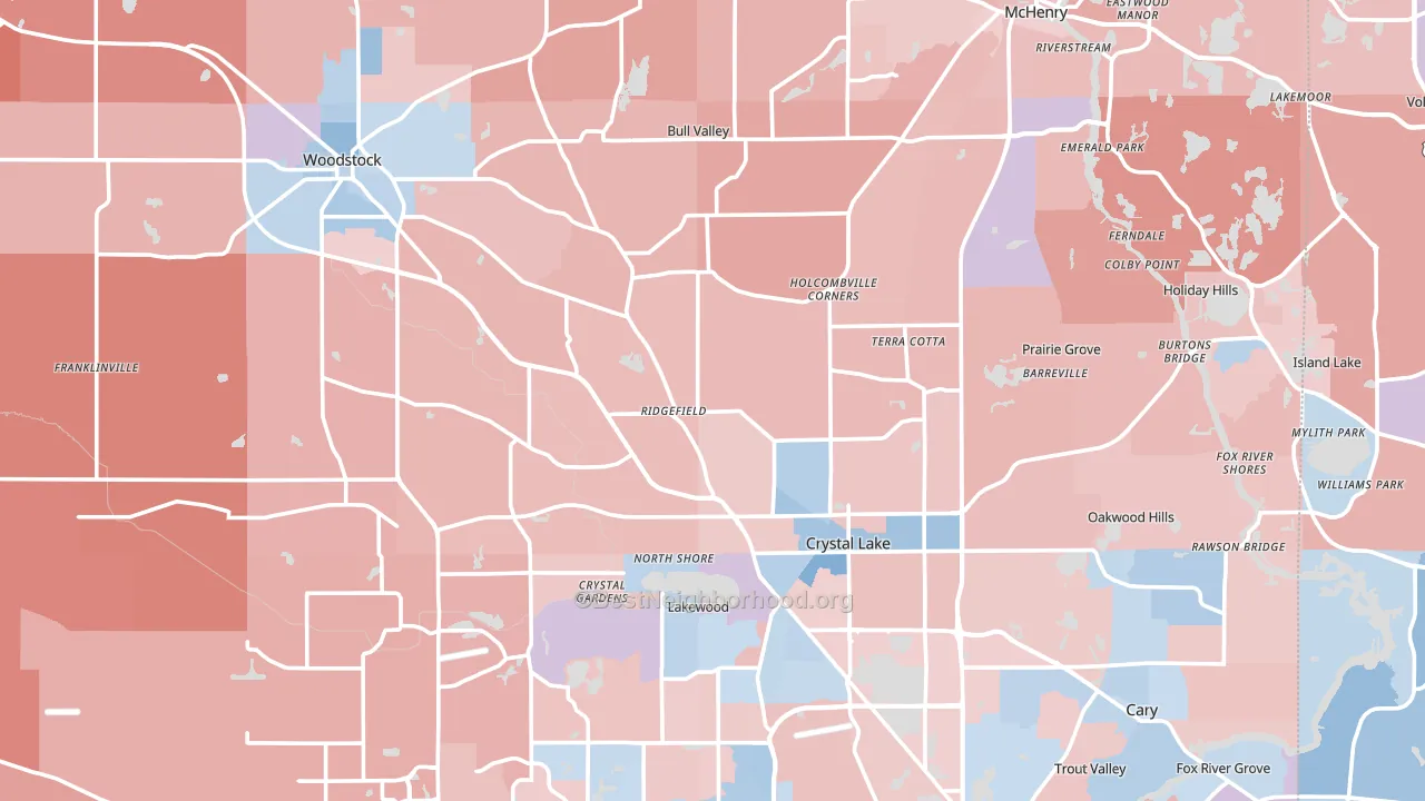 McHenry County, IL block-group political-lean map