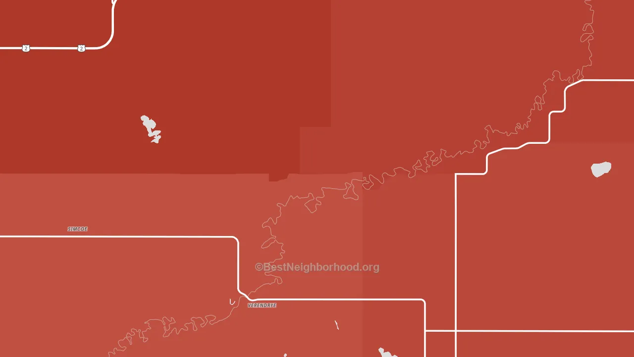 McHenry County, ND block-group political-lean map