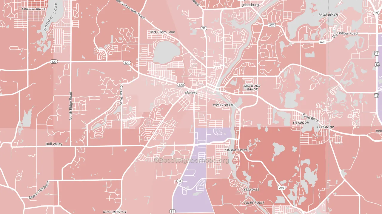 Mchenry, IL block-group political-lean map