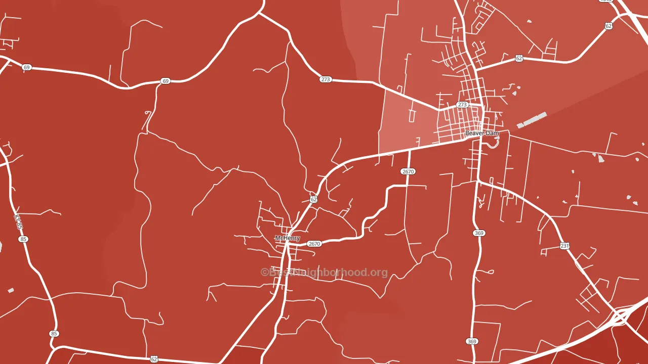 McHenry, KY block-group political-lean map