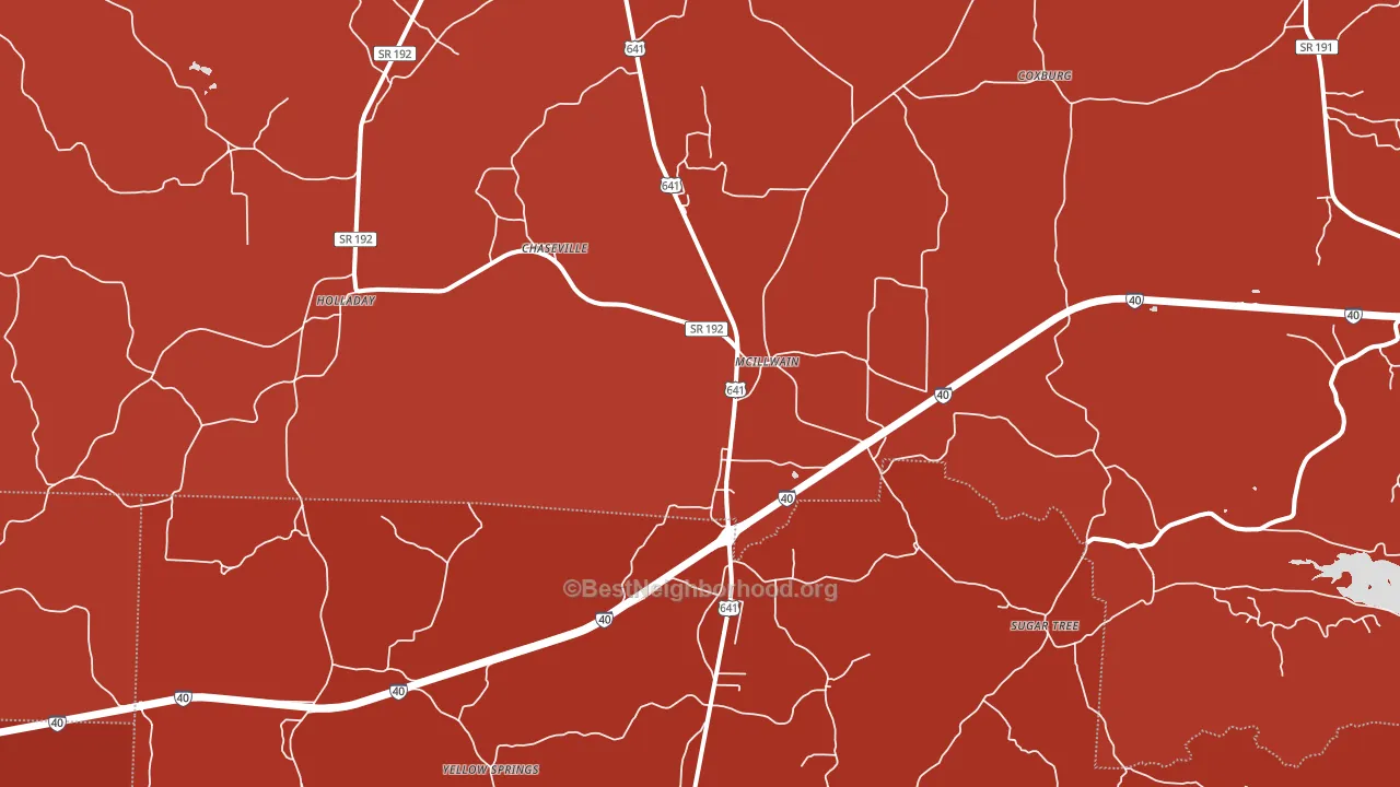McIllwain, TN block-group political-lean map