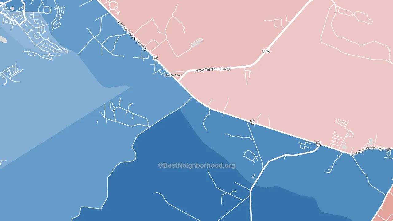McIntosh, GA block-group political-lean map