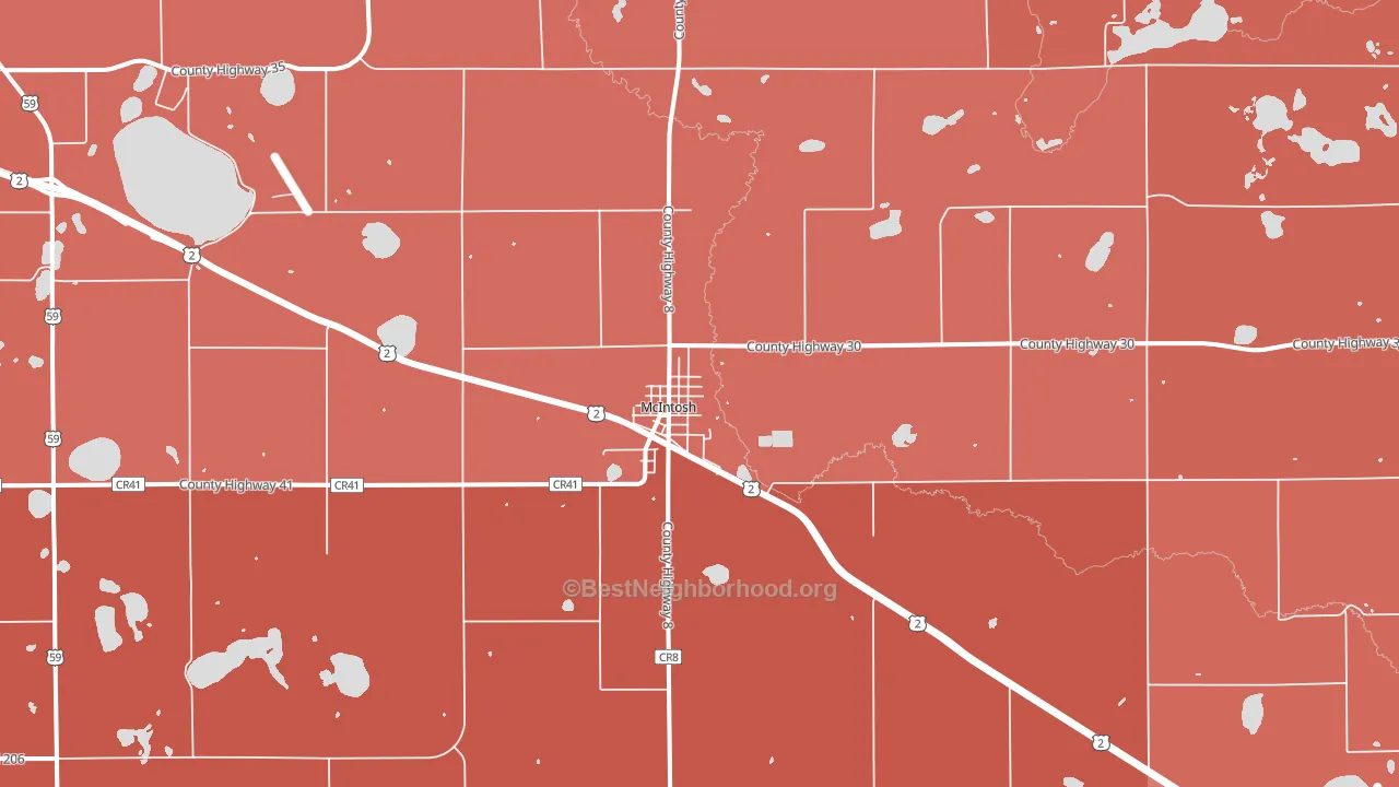 Mcintosh, MN block-group political-lean map