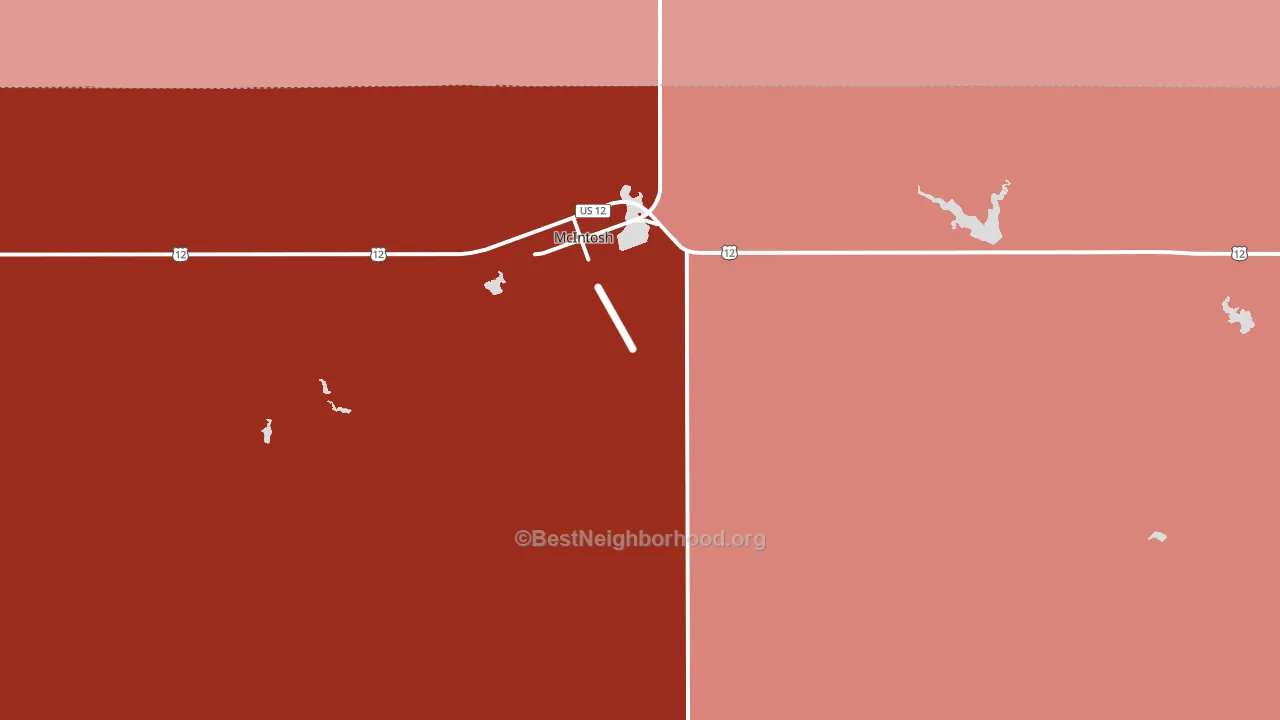 McIntosh, SD block-group political-lean map