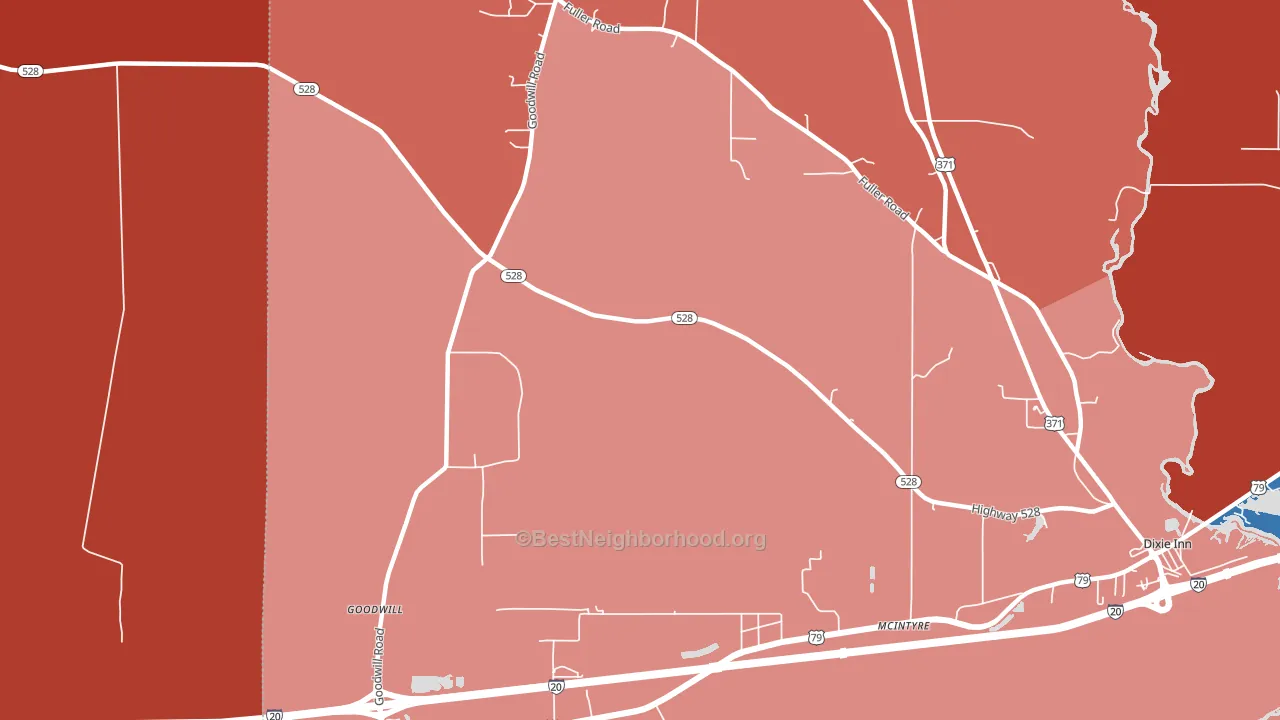 McIntyre, LA block-group political-lean map