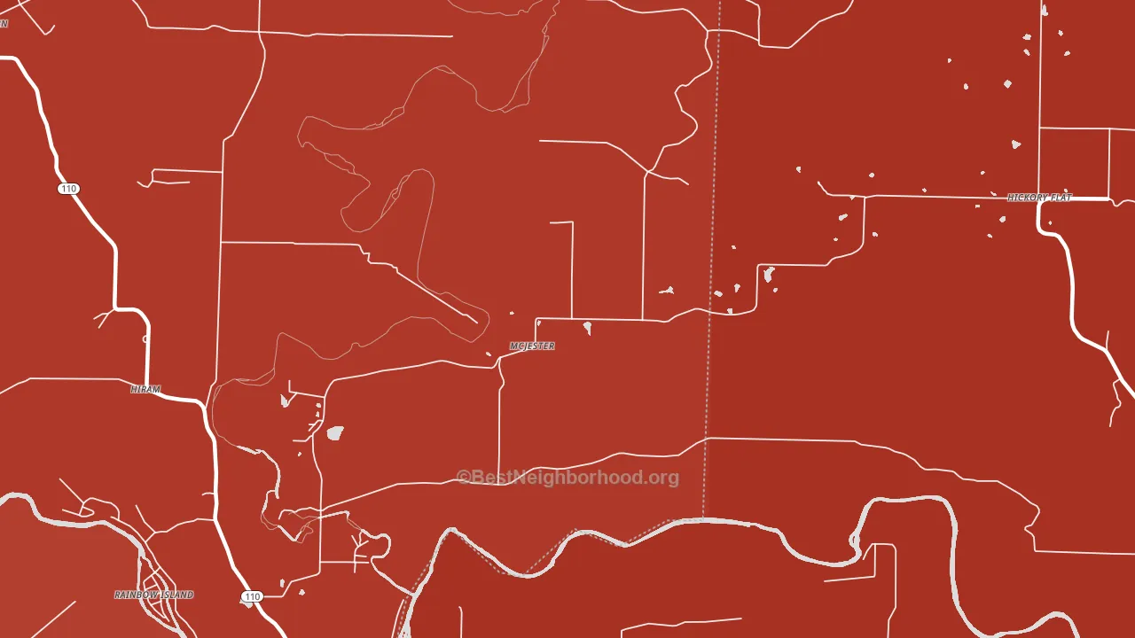 McJester, AR block-group political-lean map