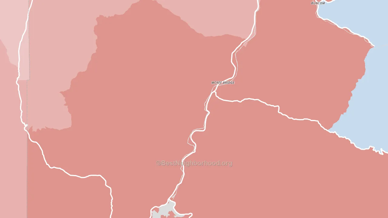 McKee Bridge, OR block-group political-lean map