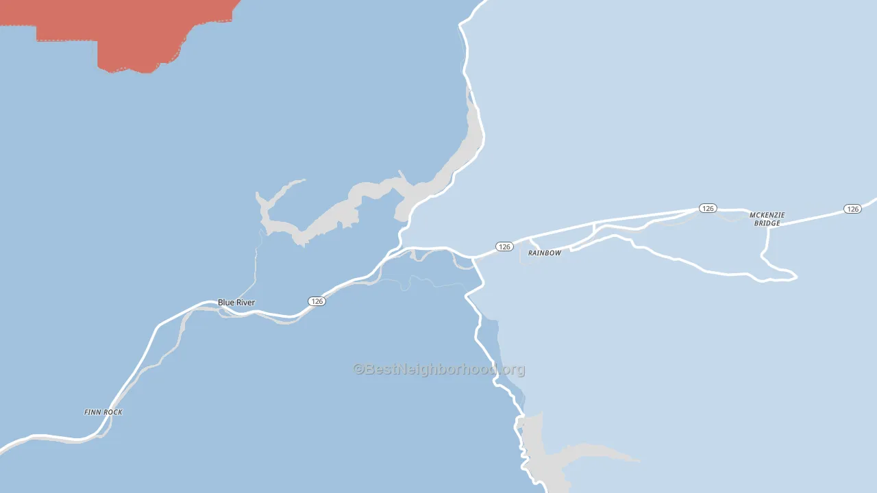 McKenzie Bridge, OR block-group political-lean map