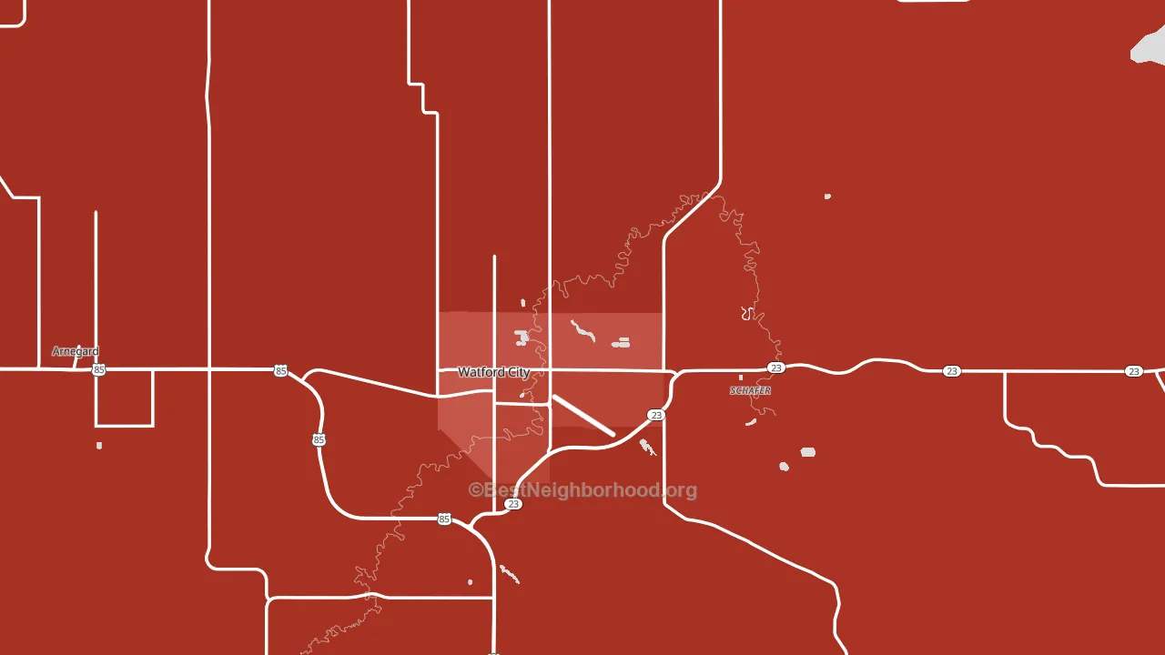 McKenzie County, ND block-group political-lean map