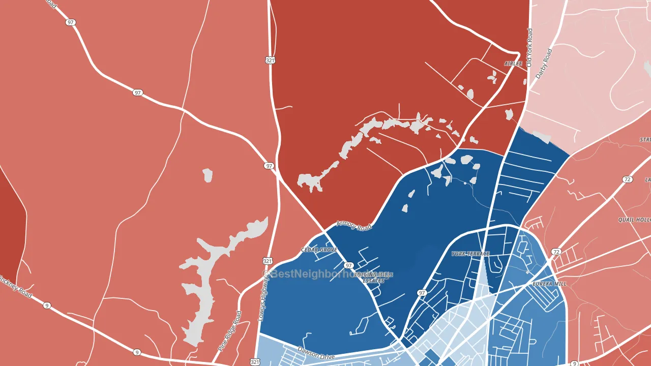 Mckeown, SC block-group political-lean map