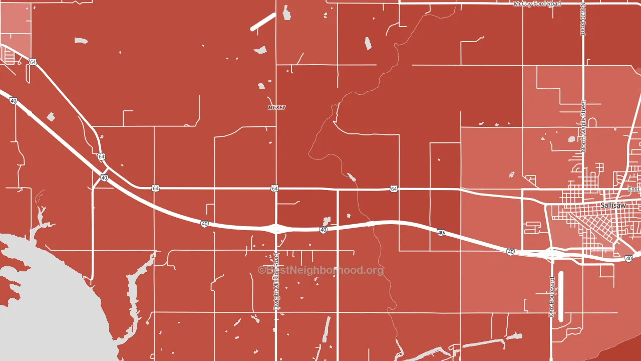 McKey, OK block-group political-lean map